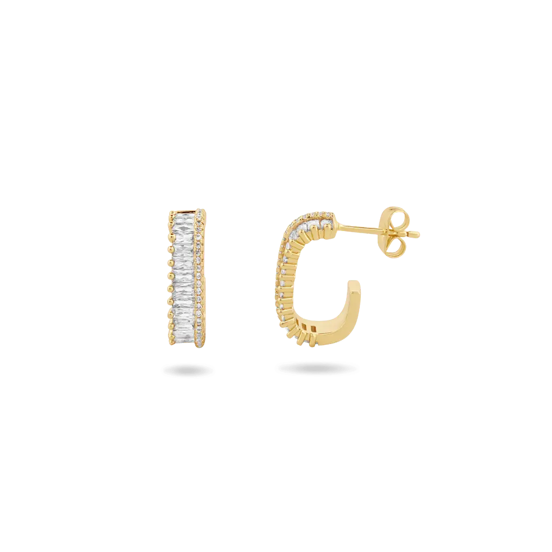 ‘Novi’ Baguette Open Huggies (Sample Sale) Earrings IceLink-CINDY