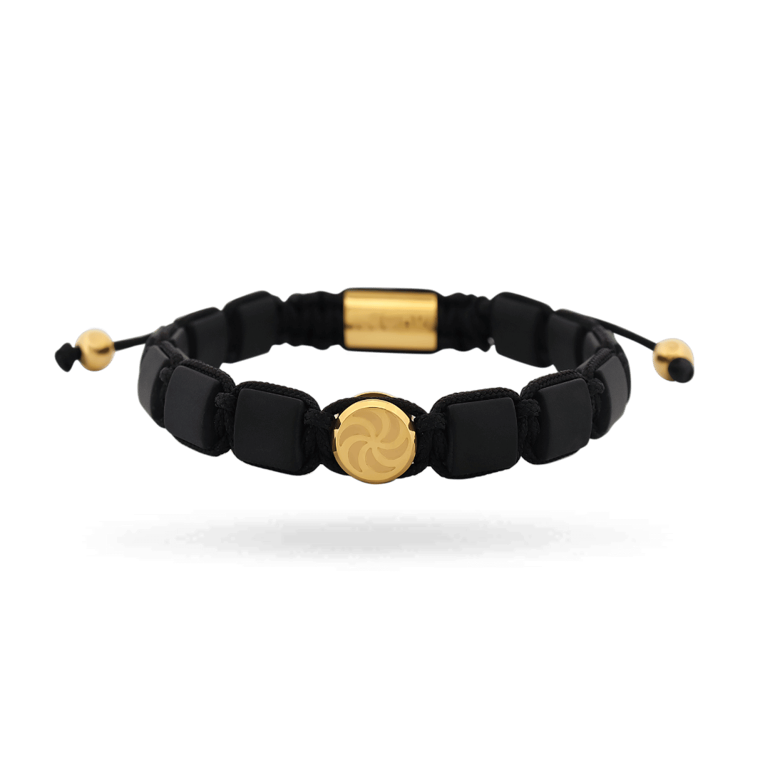 Onyx Eternal Link Cord Bracelet Bracelets IceLink-VA Gold PVD