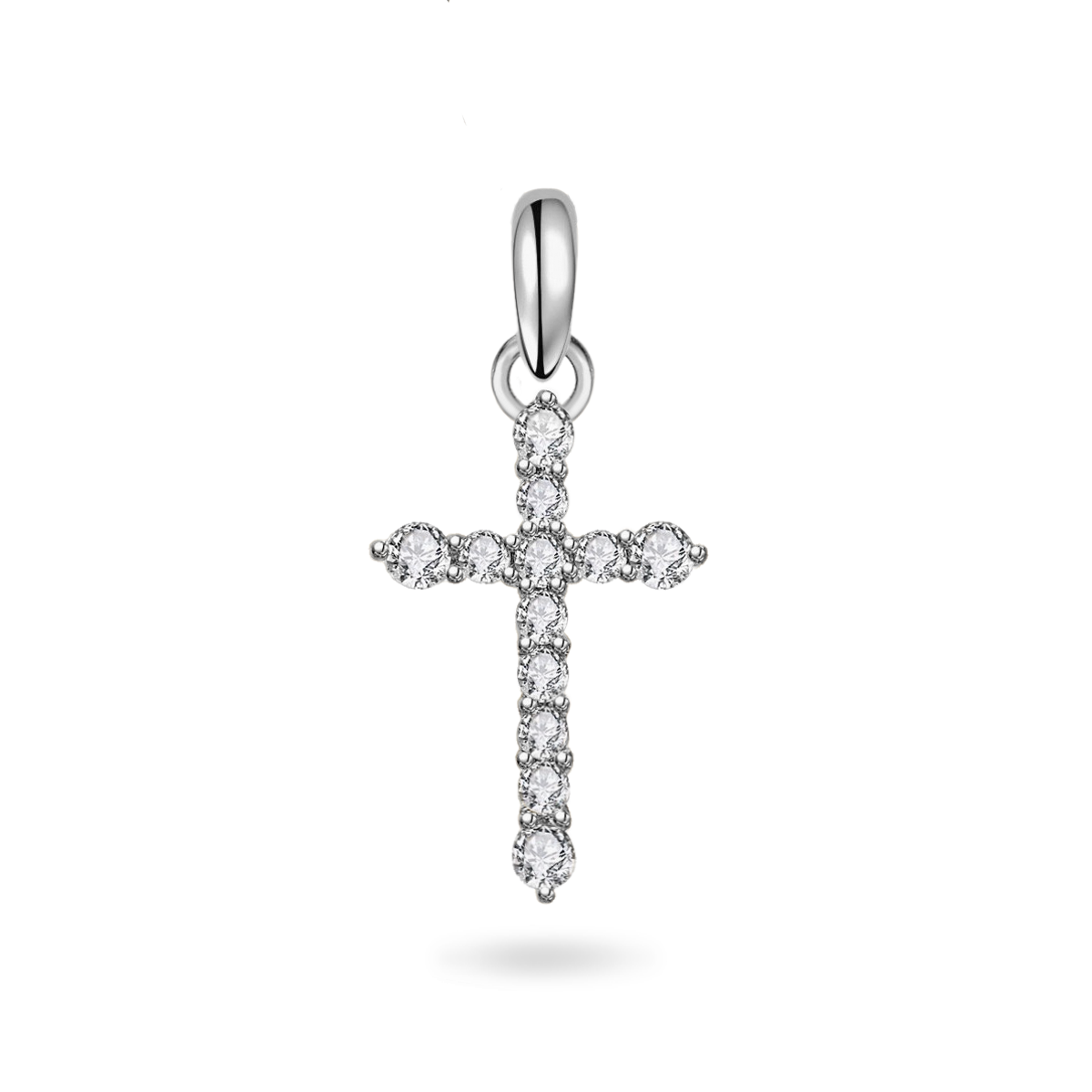 14K Dainty Cross Pendant Necklaces IceLink-CAL 14K White Gold  