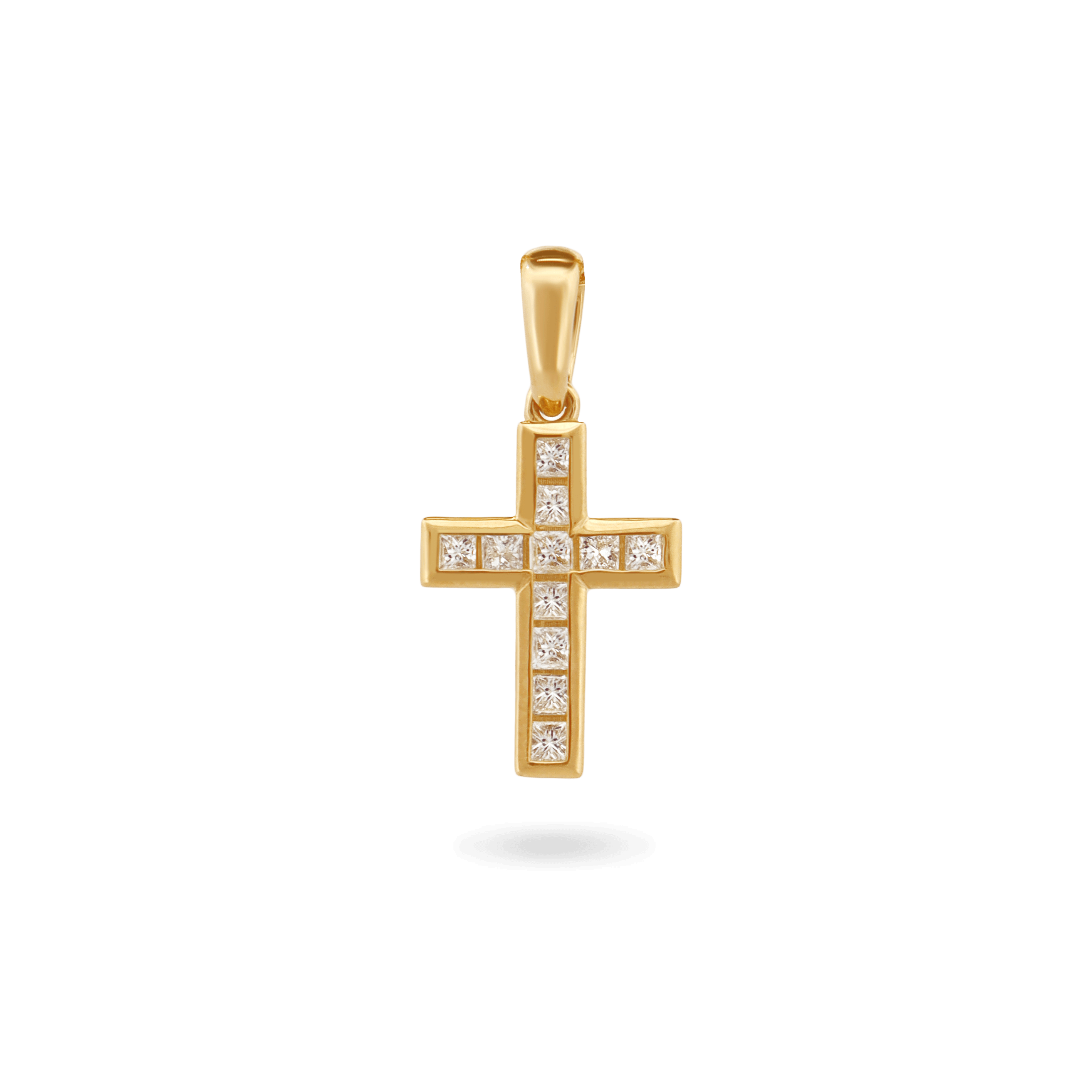 14K Glory Diamond Cross Pendant 14mm Necklaces IceLink-CAL   