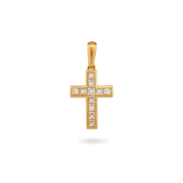 Ice Link 14K Glory Diamond Cross Pendant 15.5mm