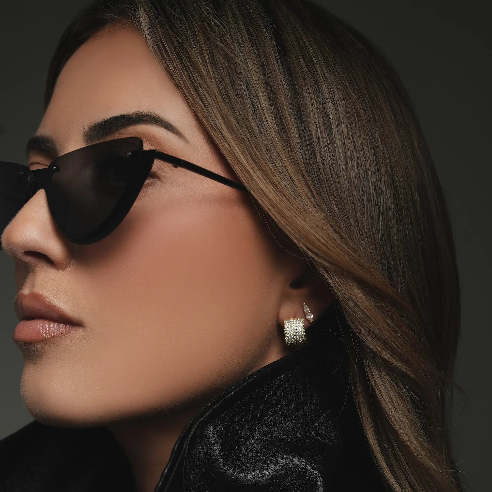 ‘Sovi’ Pavé Rectangle Earrings (sample sale) Earrings IceLink-CINDY