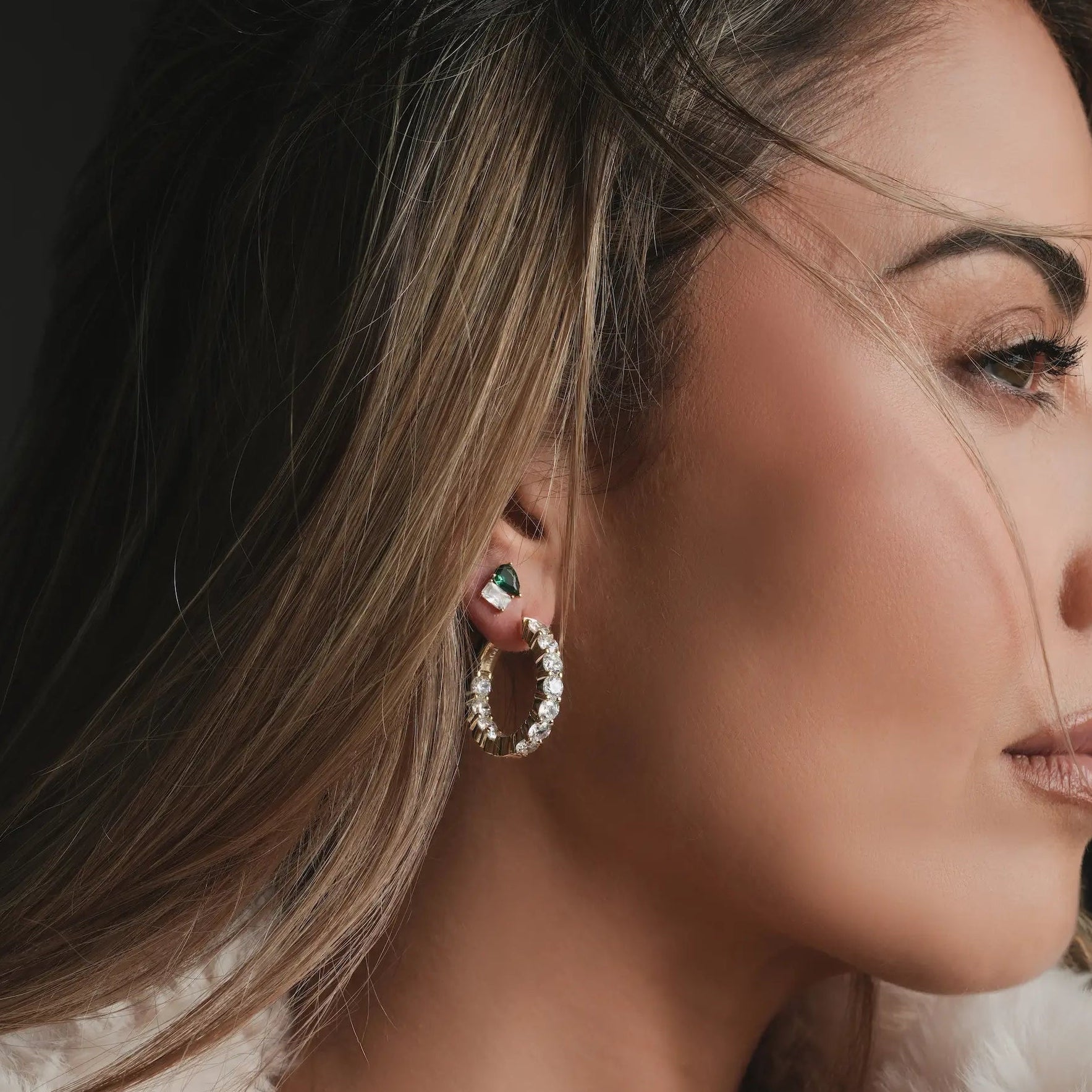 ‘Adele’ Huggies Earrings IceLink-CINDY