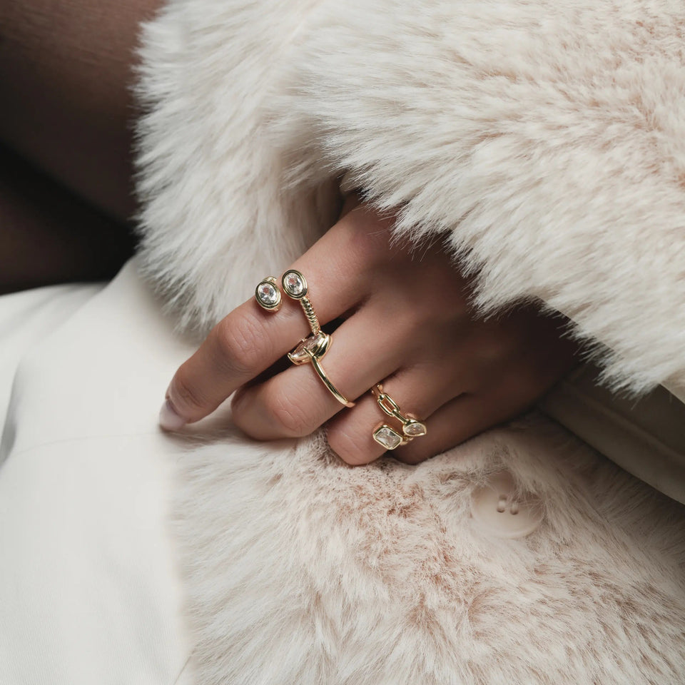 'Quinn' Oval Cable Ring Rings IceLink-NICE 4