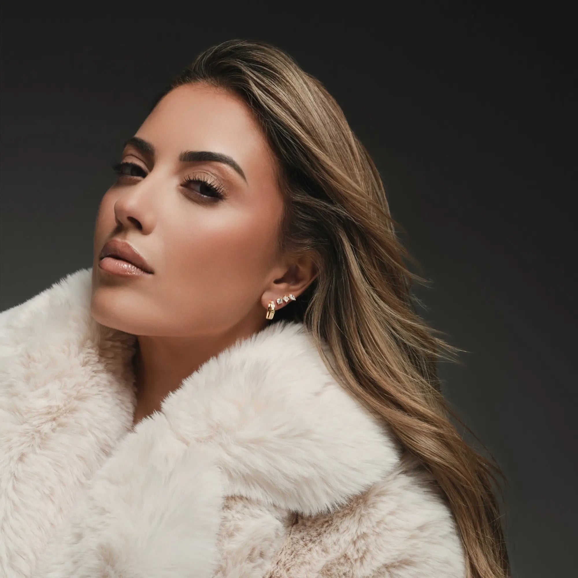 Eternity White Baguette Huggies Earrings IceLink-ATL