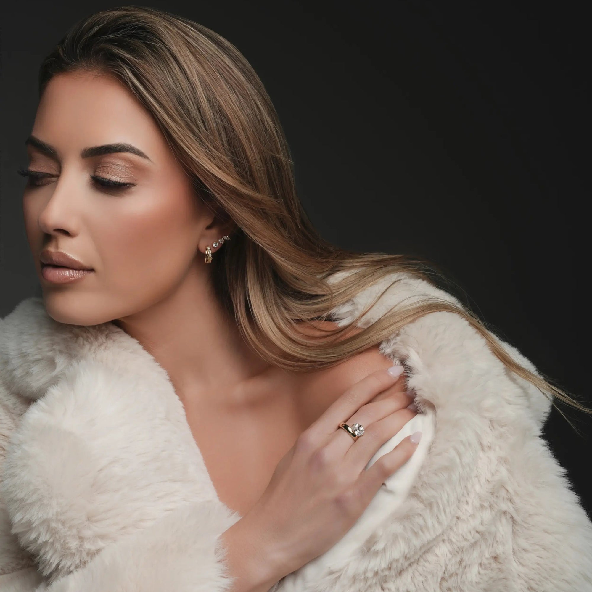 'Lexi' Oval Floater Duo Ring Rings IceLink-NICE