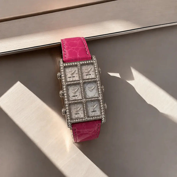 Senator SS Snow Floating Diamonds 6 Time Zone Watch | IceLink