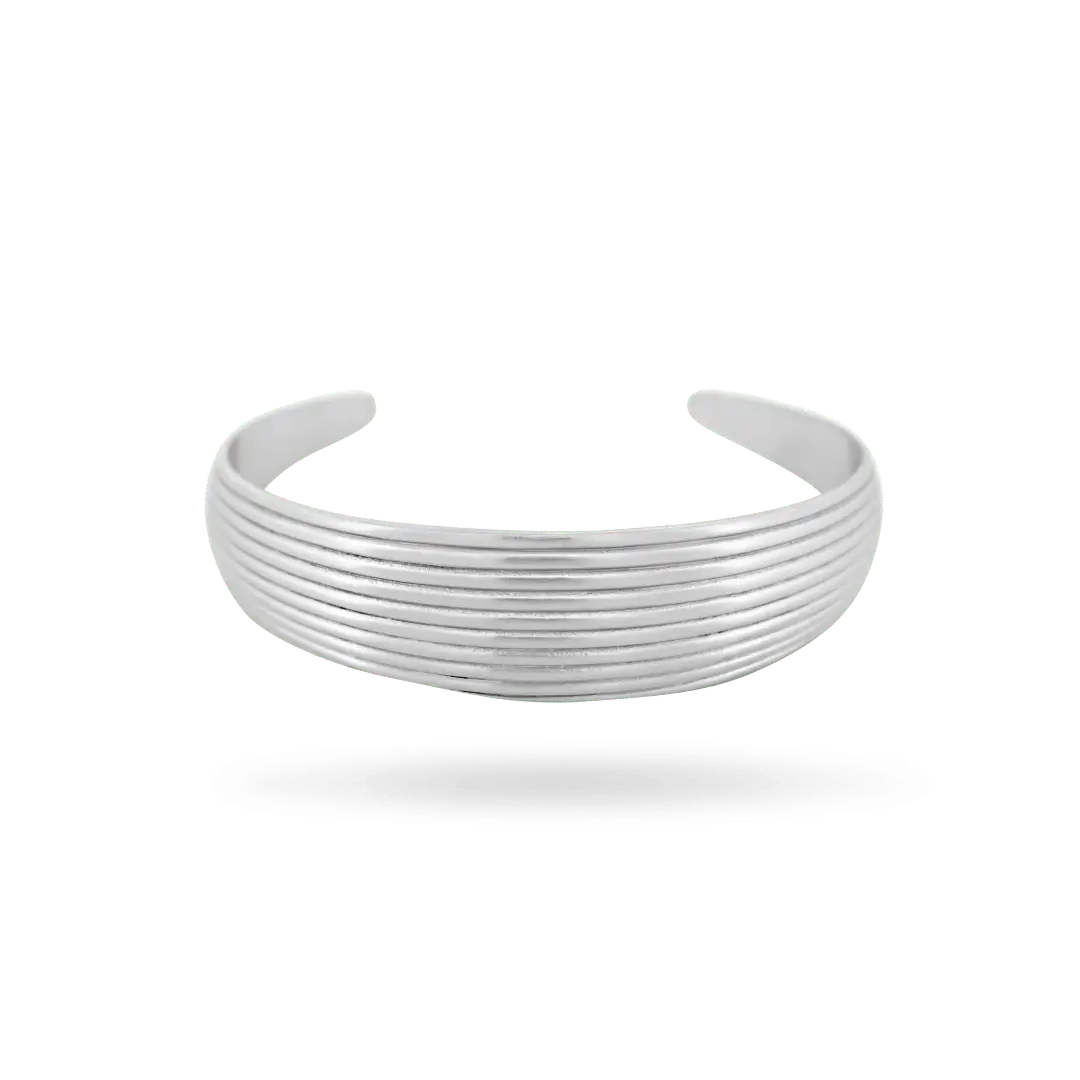 ‘Rina’ Ribbed Open Bangle Bracelets IceLink-SODA