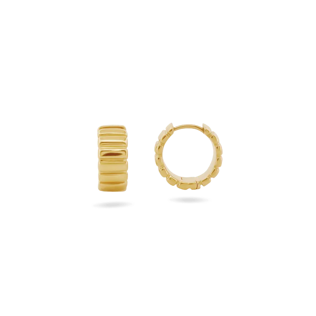 ‘Rue’ Ribbed Huggies (sample sale) Earrings IceLink-SODA