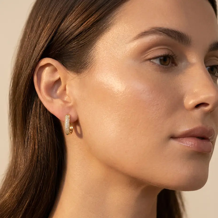 ‘Sadie’ Pavé Mini Huggies Earrings IceLink-NICE