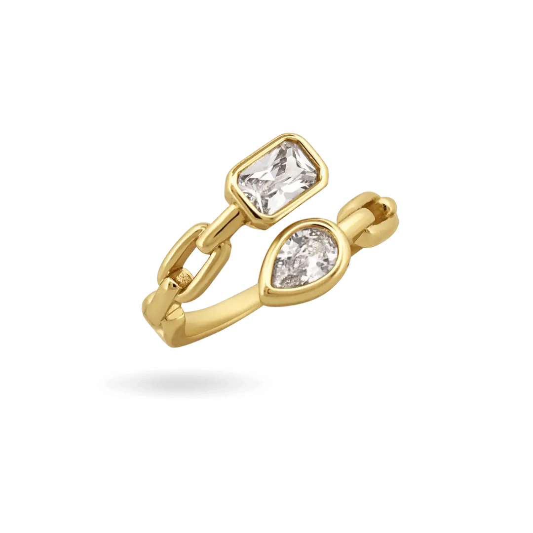 'Tessa' Toi et Moi Link Ring Rings IceLink-NICE 4