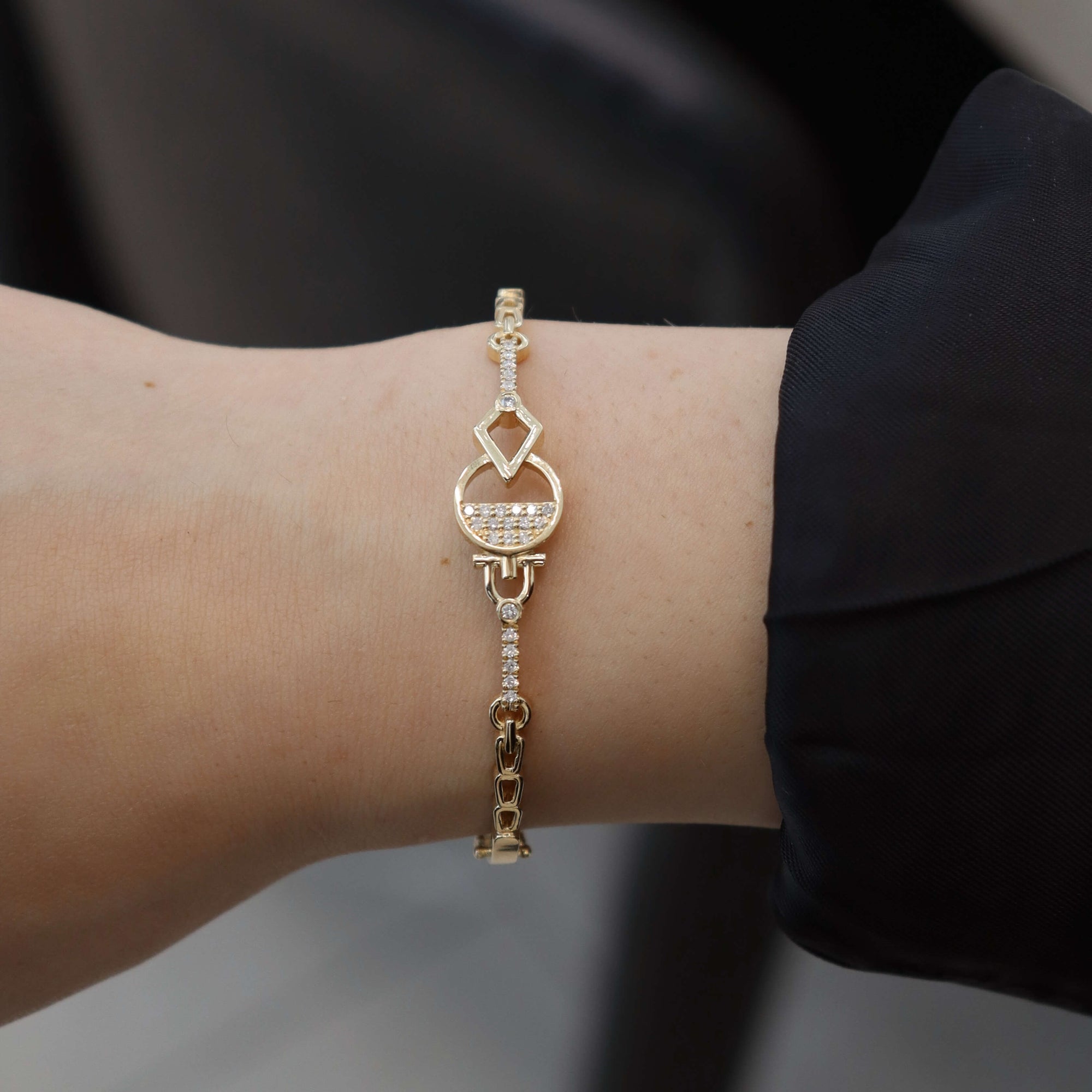 14K Gold Diamond Bangle (sample sale) Bracelets IceLink-CAL   