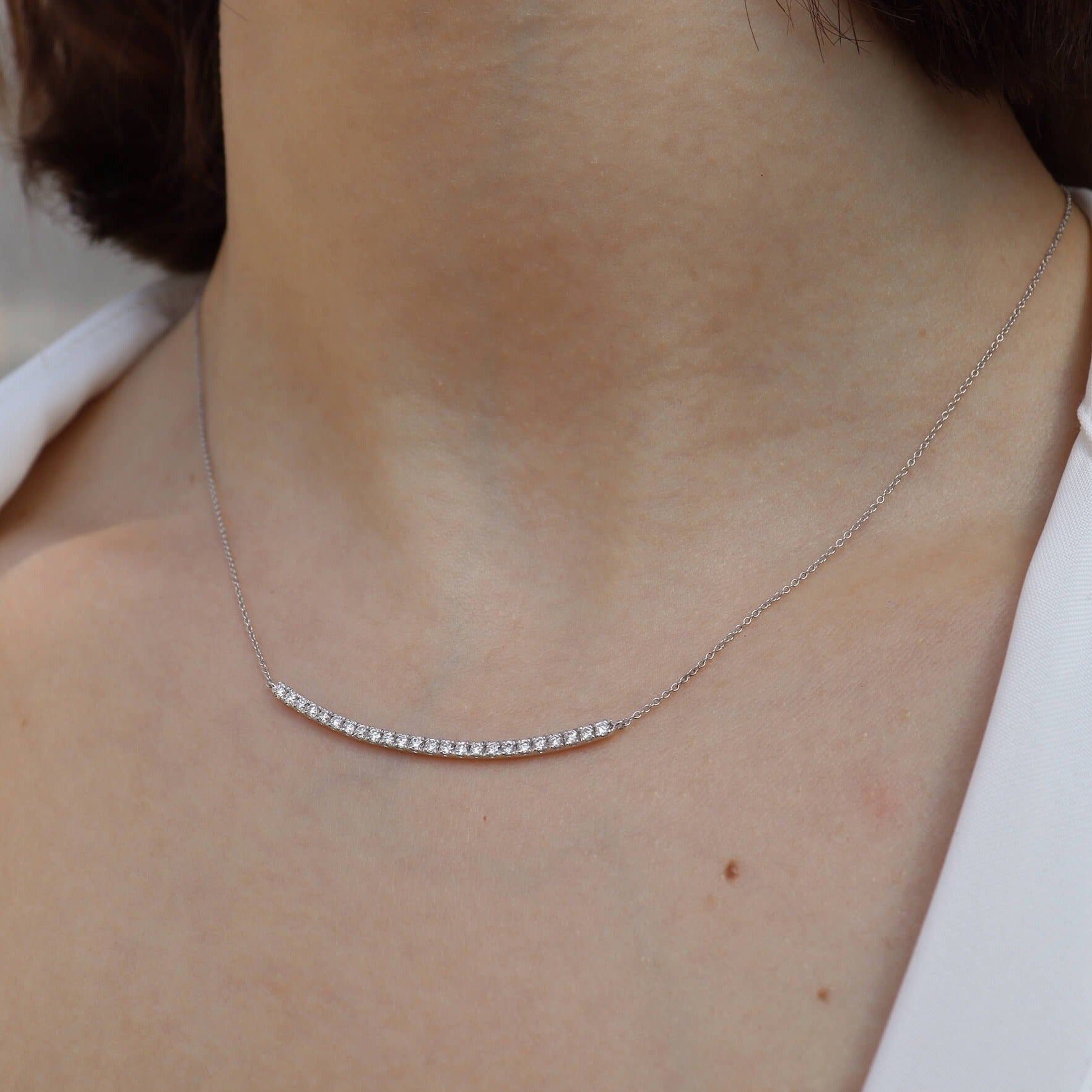 14K Bar Diamond Necklace Necklaces IceLink-CAL   