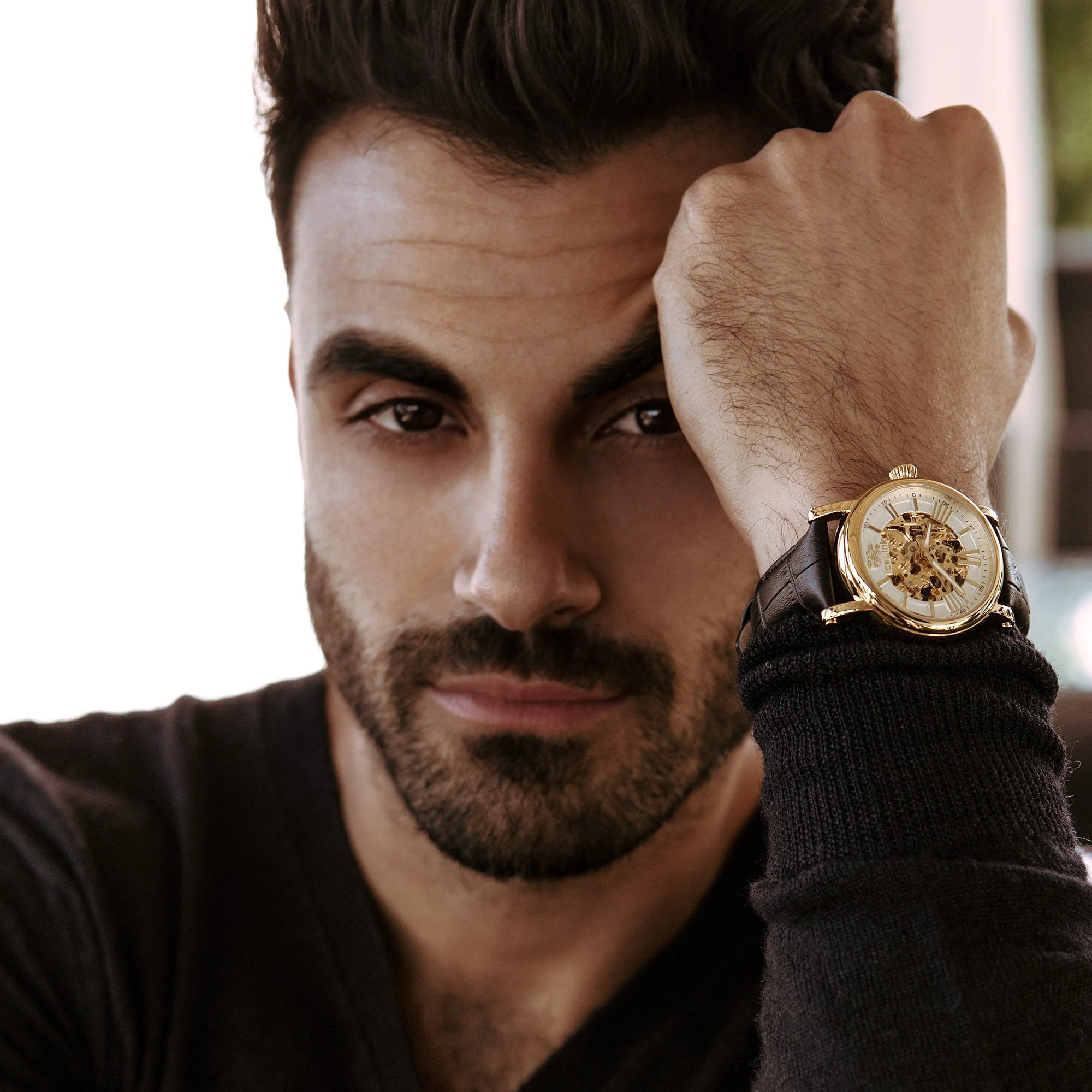 Whistler Gold &amp; White Skeleton Automatic Watch Watches IceLink-TI