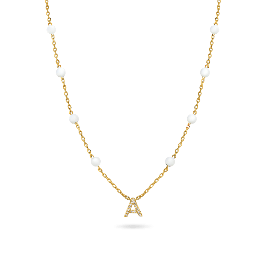 White 'True You' Initial Necklace (Sample Sale) Necklaces IceLink-ATL A