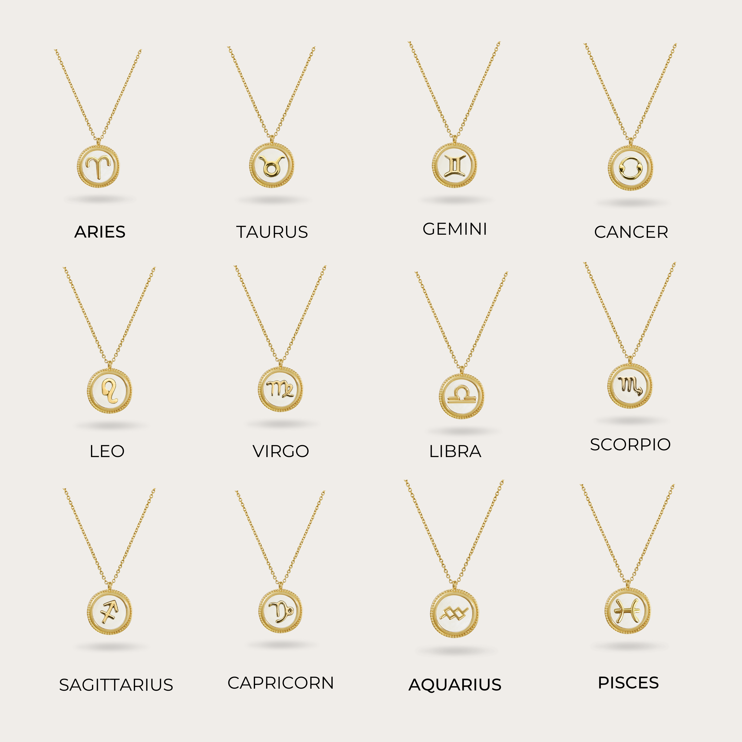 Gold Plated Necklace Sets, Zodiac Sign, Constellation and Letter Horoscope  Old E | eBay