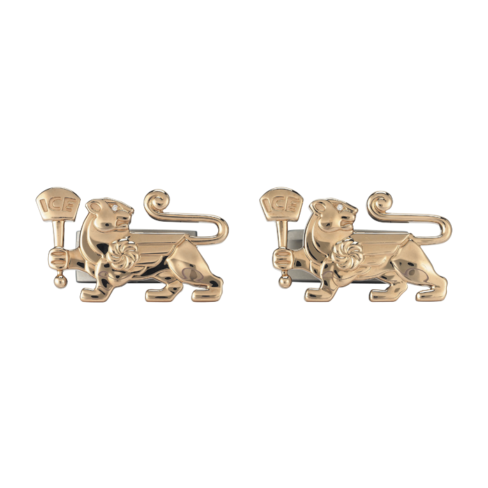 18K Rose Gold Lioness Cuff Links Accessories IceLink-CAL   