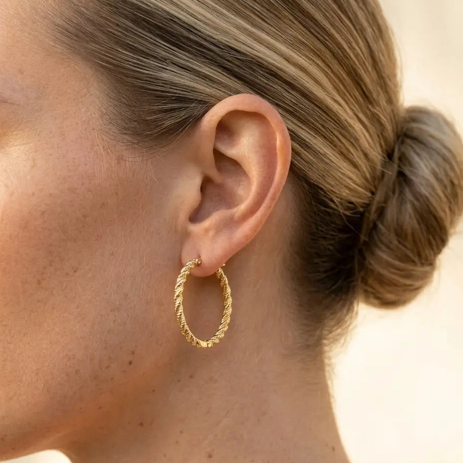 ‘Romy’ Rope Hoops Earrings IceLink-NICE