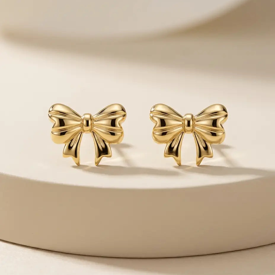 ‘Luna’ Bow Studs Earrings IceLink-JUS