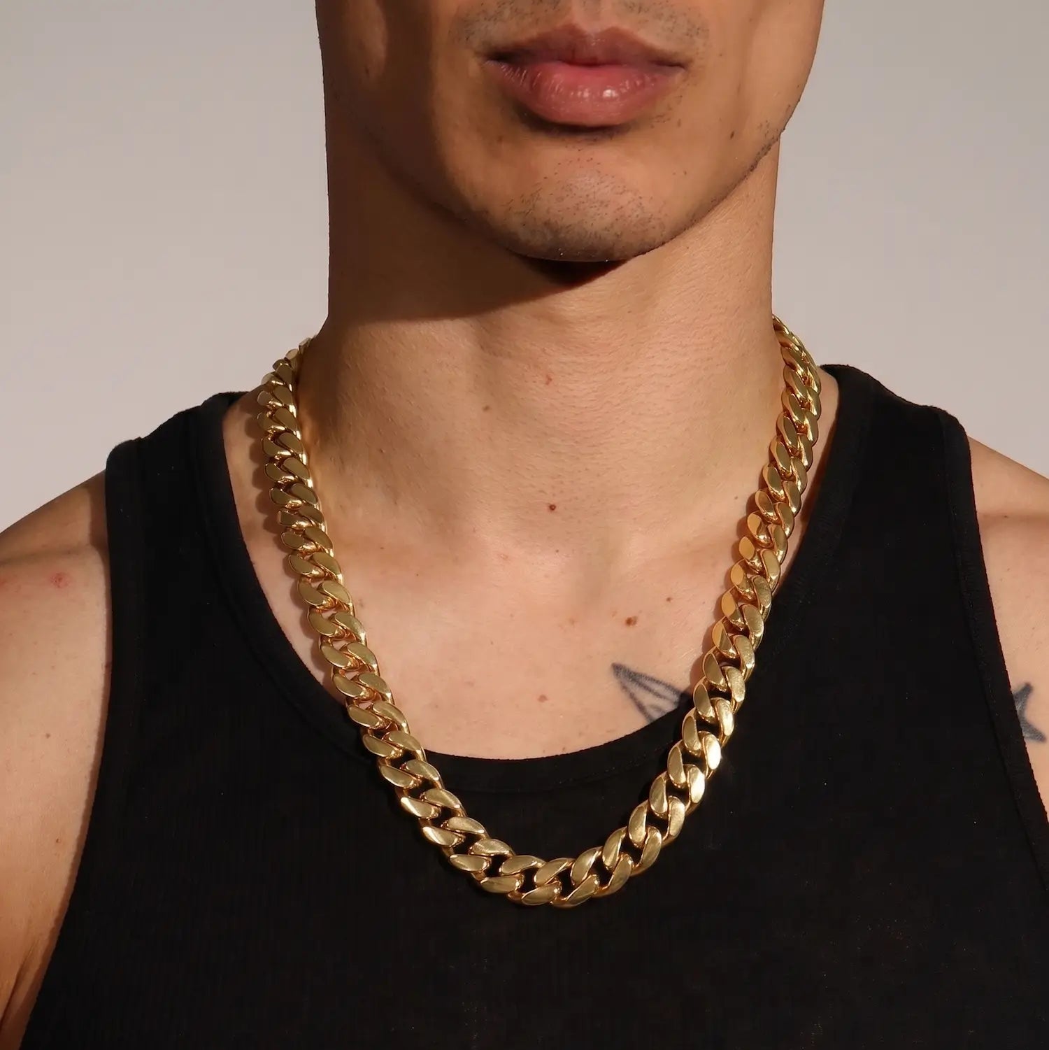10K 11mm Hollow Monaco Cuban Link Necklace Necklaces IceLink-CAL