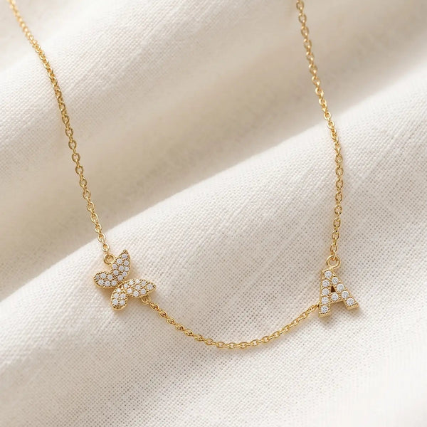 Butterfly 'True You' Initial Necklace - IceLink