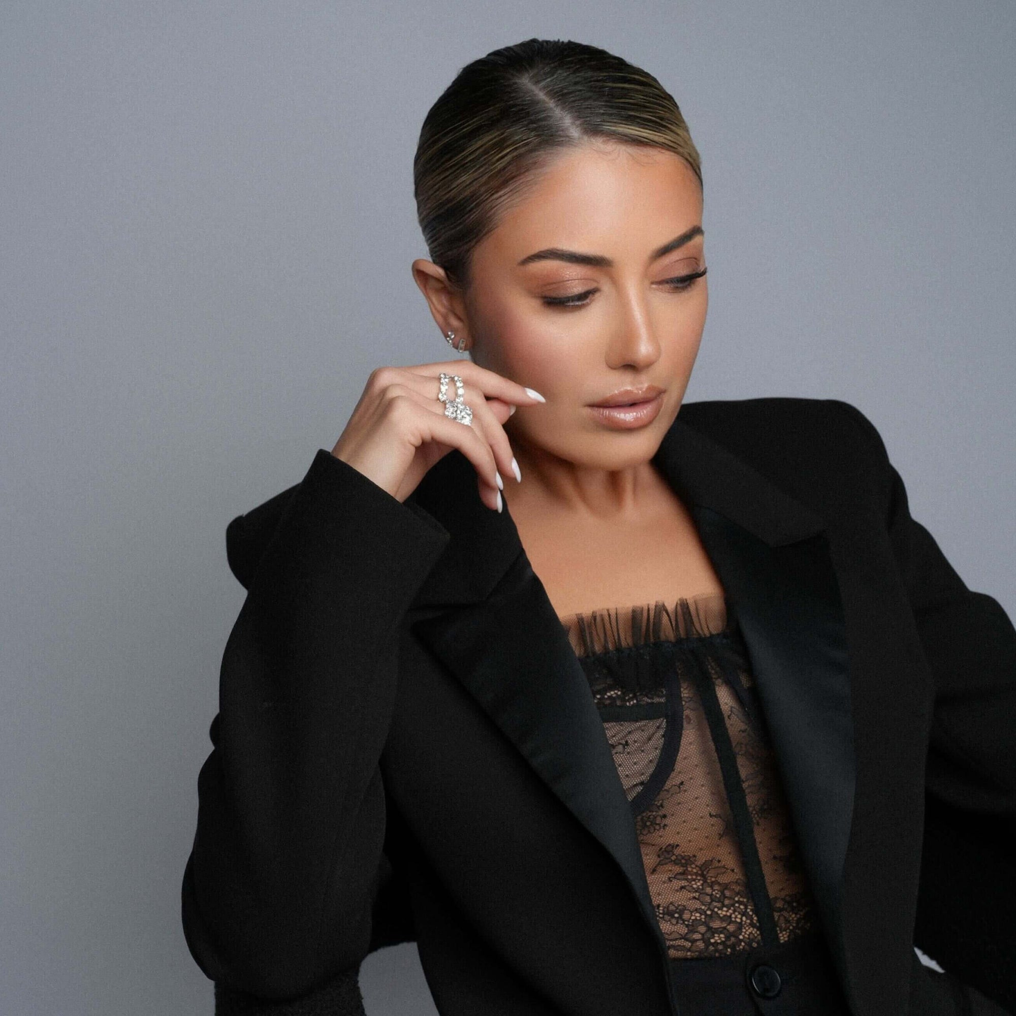 14K Criss Cross Moissanite Ring Rings IceLink-SVN