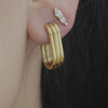 ‘Tori’ Ribbed U-Hoops Earrings IceLink-JUS