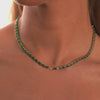 14K Emerald CZ & Diamond Necklace IceLink-SVN