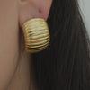 ‘Zoe’ Ribbed Dome Earrings Earrings IceLink-JUS