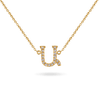 14K Diamond Armenian Initial Necklace Necklaces IceLink-CAL   