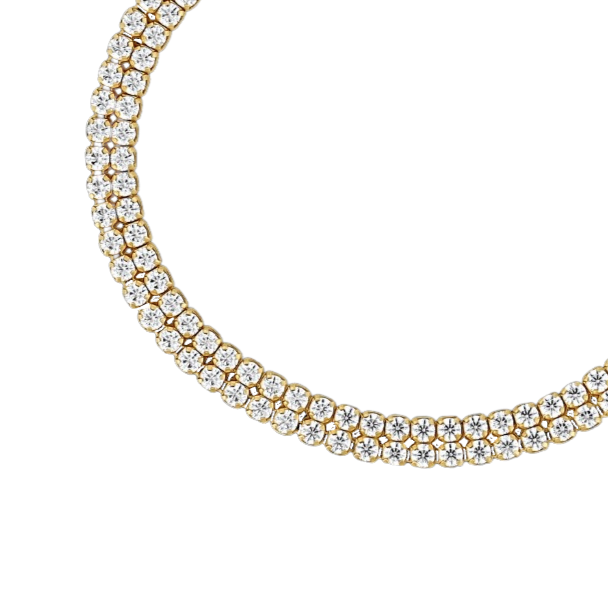 10K Gold 2 Row Moissanite Tennis Bracelet 2.10mm - IceLink 10K Gold 2 Row Moissanite Tennis Bracelet 2.10mm - IceLink