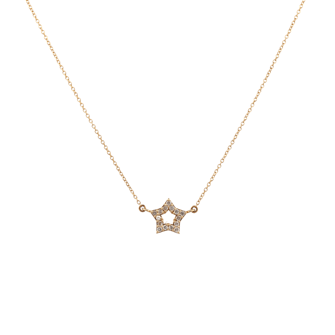 14K Star Diamond Necklace Necklaces IceLink-CAL   