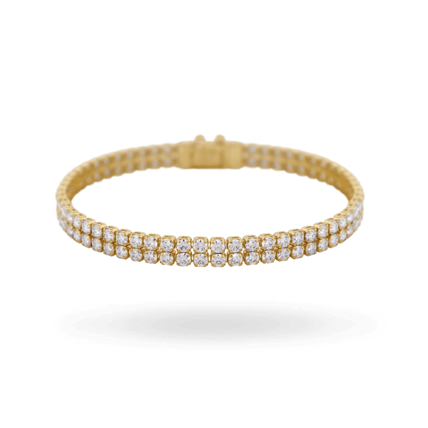 10K Gold 2 Row Moissanite Tennis Bracelet - IceLink