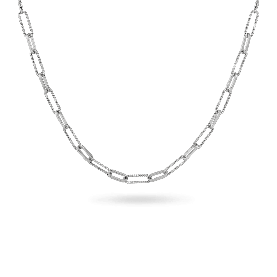 Silver Paperclip Necklace Necklaces IceLink-ATL   