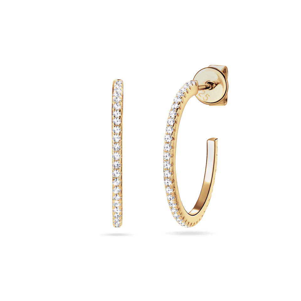 14K Moissanite Hoops Earrings IceLink-SVN 14K Gold