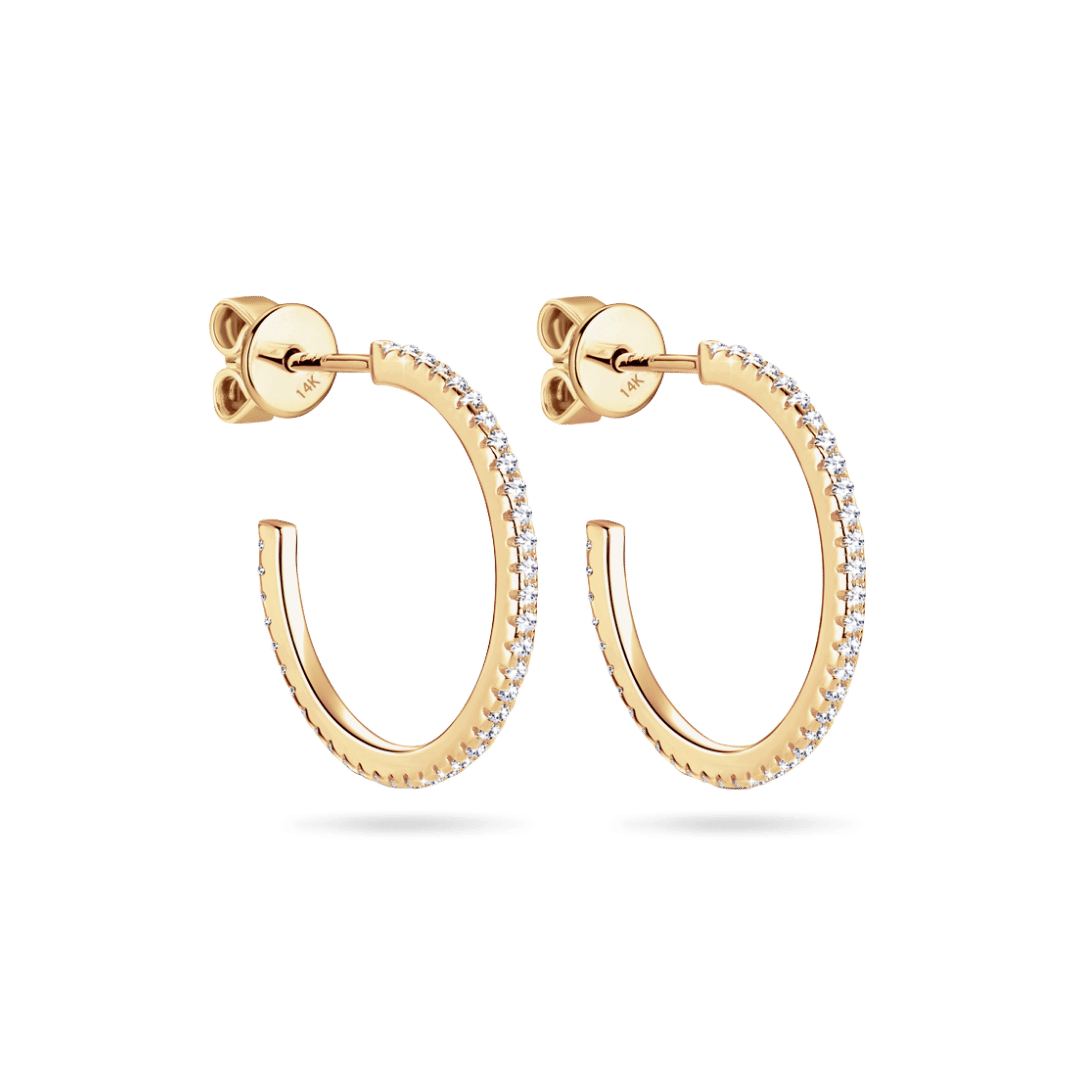 14K Moissanite Hoops Earrings IceLink-SVN