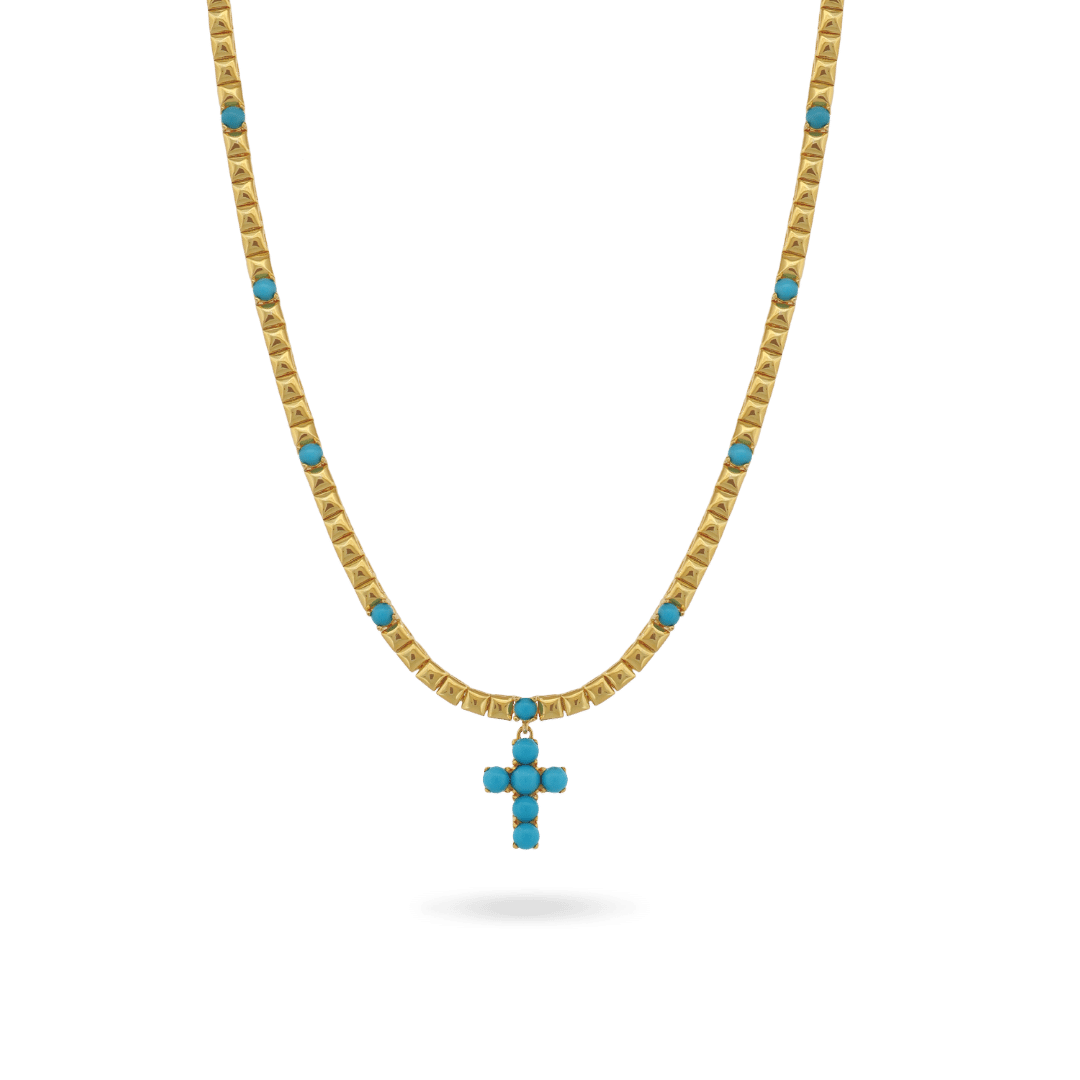 Turquoise Cross Necklace Necklaces IceLink-ATL   