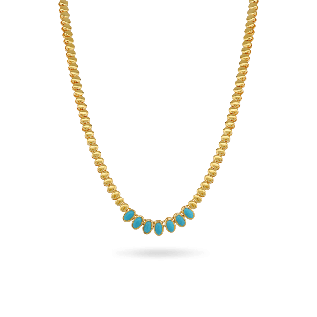 Oval Turquoise Necklace Necklaces IceLink-ATL   