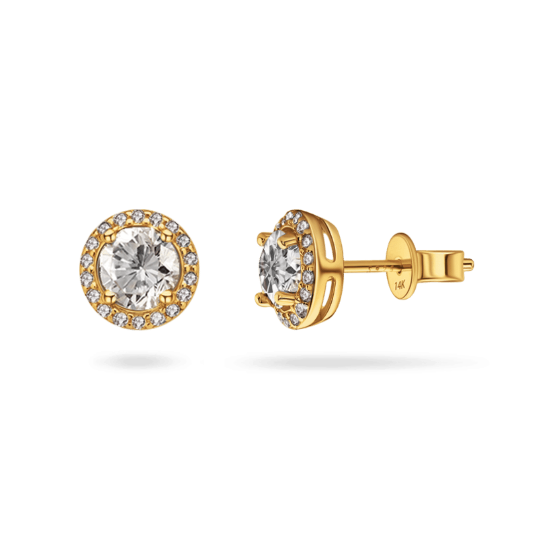 14K Isabella Moissanite Stud Earrings Earrings IceLink-SVN 14K Gold