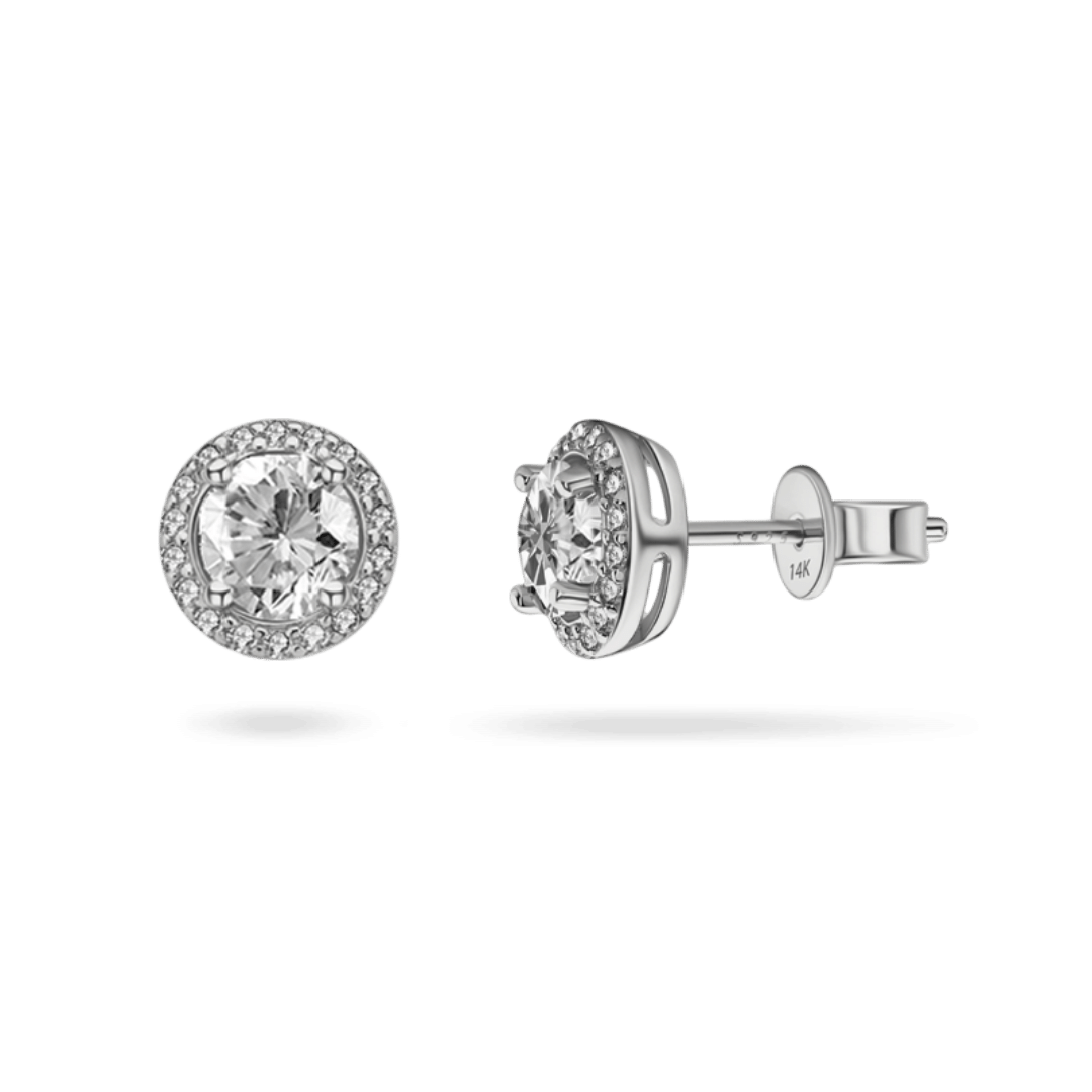 14K Isabella Moissanite Stud Earrings Earrings IceLink-CAL 14K White Gold (4ct)  