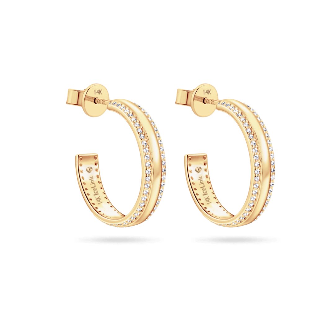 14K Minka Moissanite Hoops Earrings IceLink-SVN