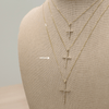 14K Medium Square Diamond Cross Pendant Necklaces IceLink-CAL   
