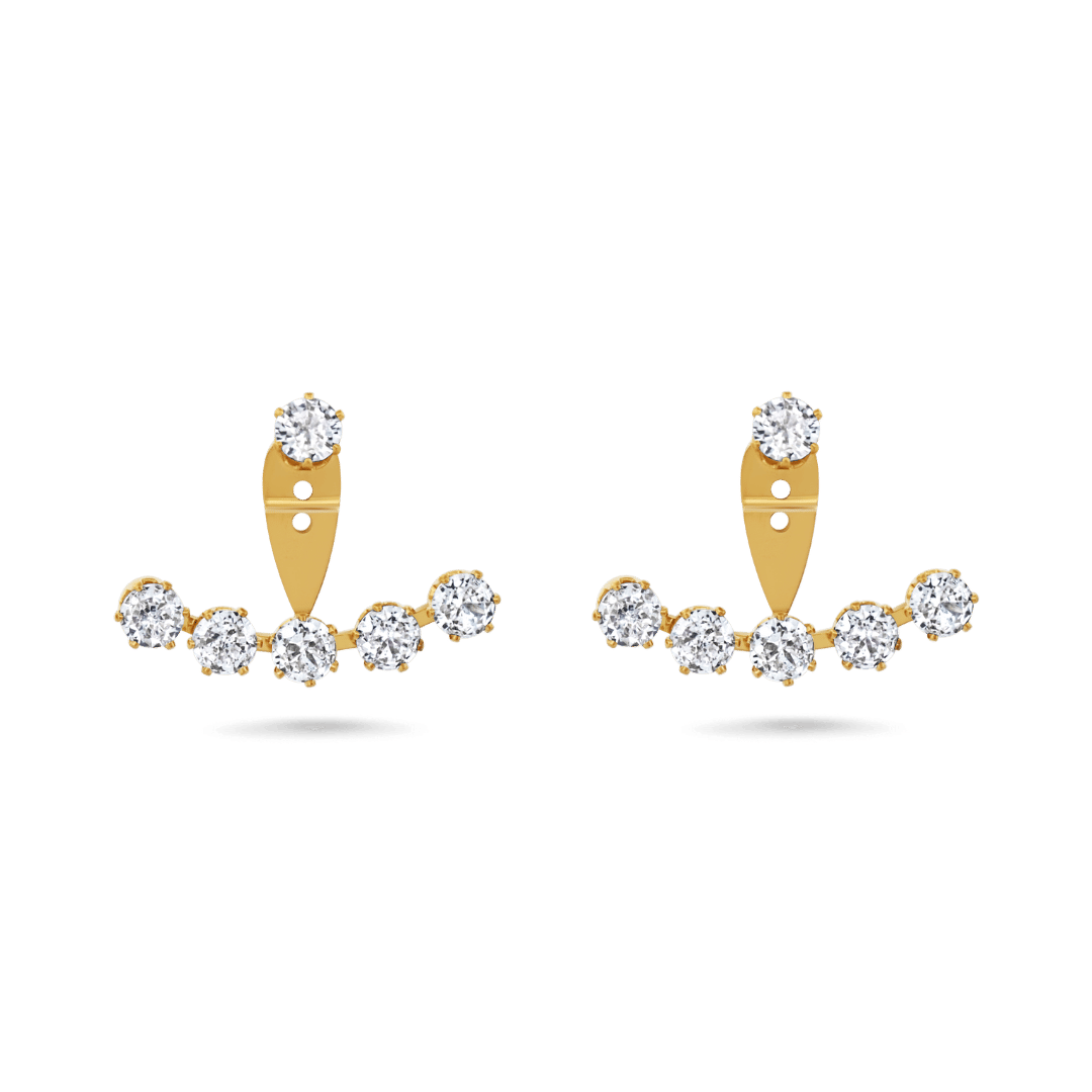 Arc Shaped Stone Earrings (Sample Sale) Earrings IceLink-BL   