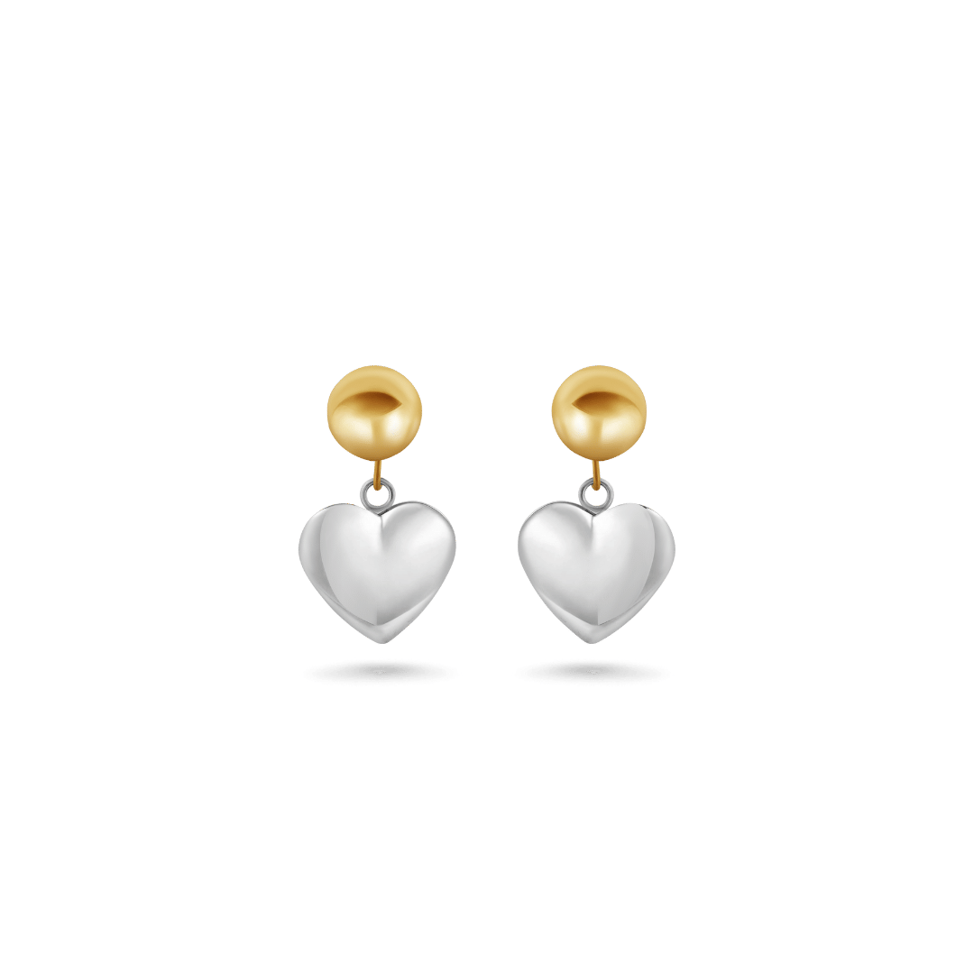 Two-Tone Heart Earrings (Sample Sale) Earrings IceLink-BL   