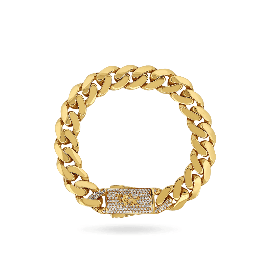 10K 13mm Hollow Monaco Cuban Link Bracelet Bracelets IceLink-CAL