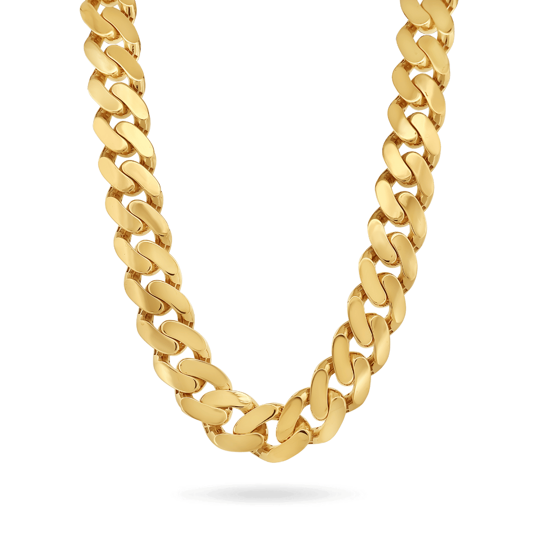 10K 17mm Hollow Monaco Cuban Link Necklace Necklaces IceLink-CAL   