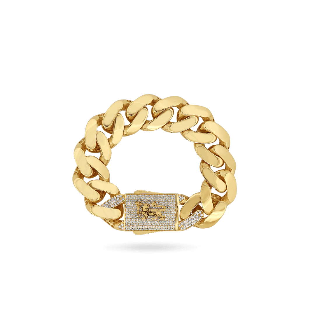 10K 22mm Hollow Monaco Cuban Link Bracelet Bracelets IceLink-CAL