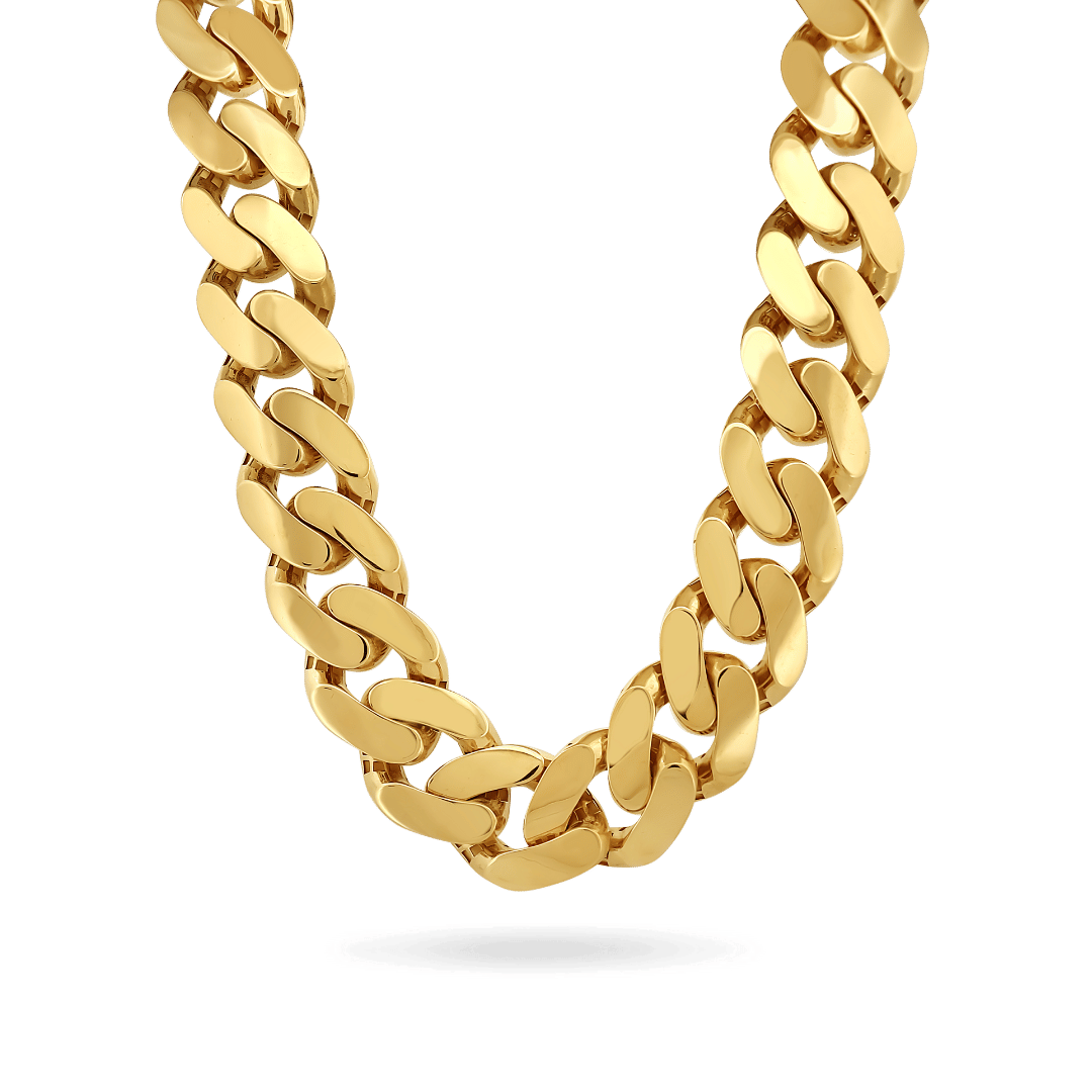 10K 24mm Hollow Monaco Cuban Link Necklace Necklaces IceLink-CAL   