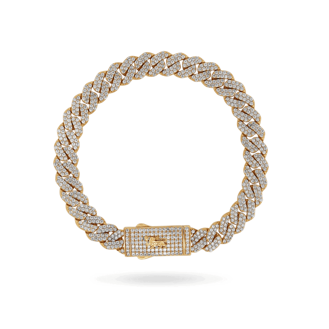 10K 11mm Hollow CZ Monaco Cuban Link Bracelet Necklaces IceLink-CAL   