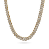 10K 13mm Hollow CZ Monaco Cuban Link Necklace Necklaces IceLink-CAL   